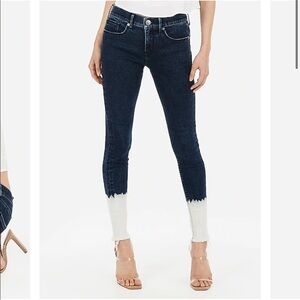 Express Denim Perfect Dip Dye Ankle Legging